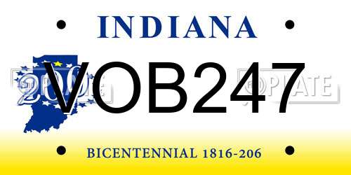 VOB247 Indiana License Plate