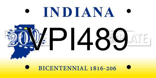 VPI489 Indiana License Plate