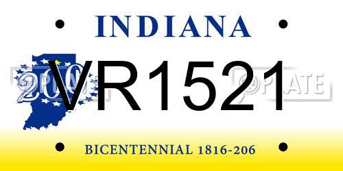 VR1521 Indiana License Plate