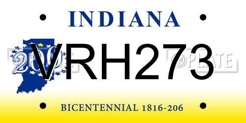 VRH273 Indiana License Plate
