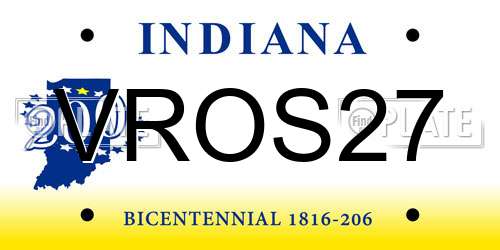 VROS27 Indiana License Plate
