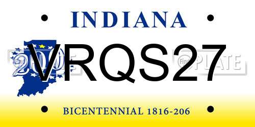 VRQS27 Indiana License Plate
