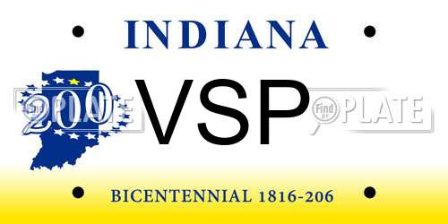 VSP Indiana License Plate