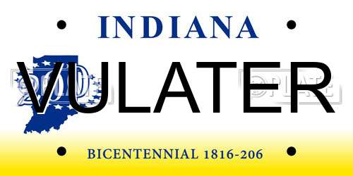 VULATER Indiana License Plate