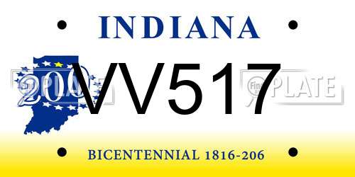 VV517 Indiana License Plate