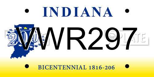 VWR297 Indiana License Plate