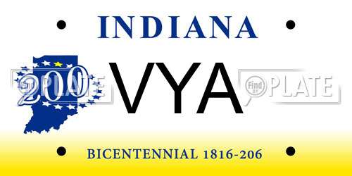 VYA Indiana License Plate