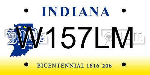 W157LM Indiana License Plate