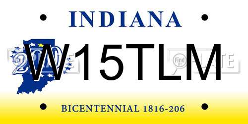 W15TLM Indiana License Plate