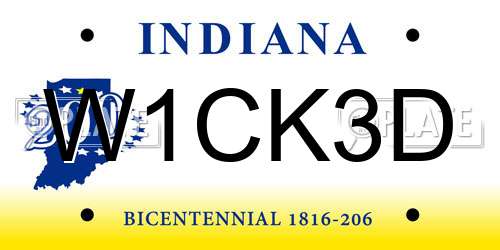 W1CK3D Indiana License Plate