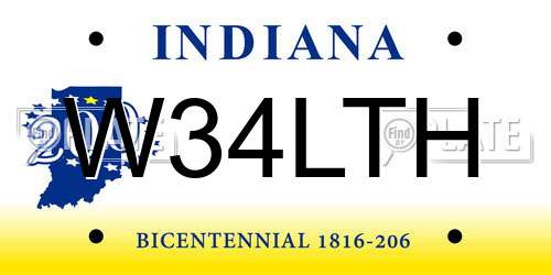 W34LTH Indiana License Plate