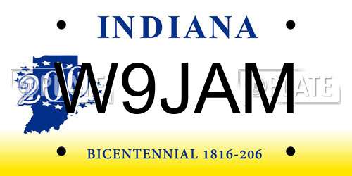 W9JAM Indiana License Plate