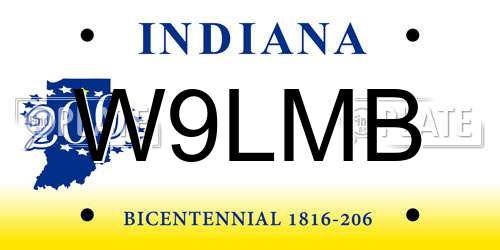 W9LMB Indiana License Plate