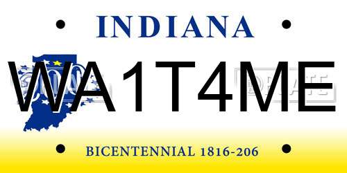 WA1T4ME Indiana License Plate