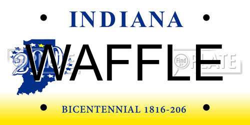WAFFLE Indiana License Plate