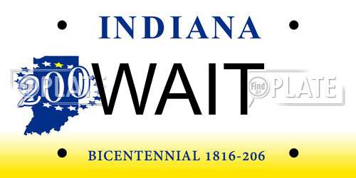 WAIT Indiana License Plate