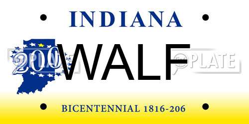 WALF Indiana License Plate