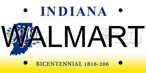 WALMART Indiana License Plate