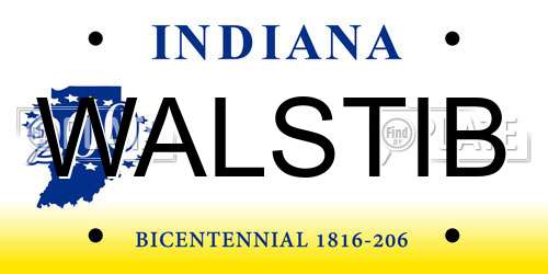 WALSTIB Indiana License Plate