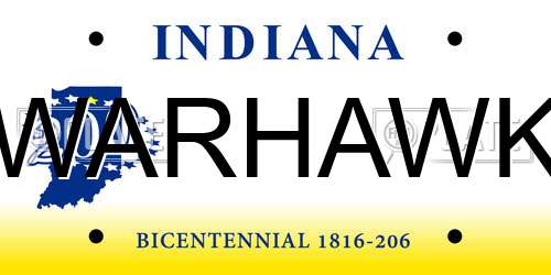 WARHAWK Indiana License Plate