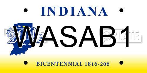 WASAB1 Indiana License Plate
