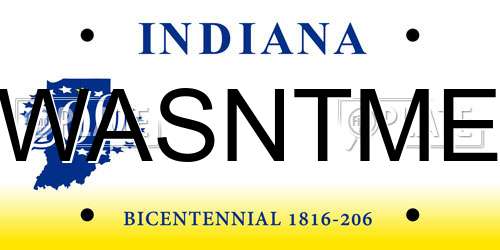 WASNTME Indiana License Plate