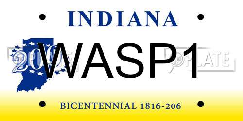 WASP1 Indiana License Plate