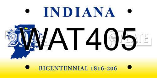 WAT405 Indiana License Plate