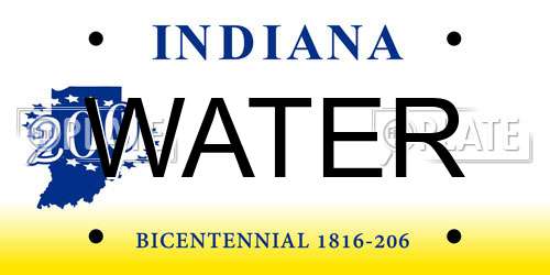 WATER Indiana License Plate