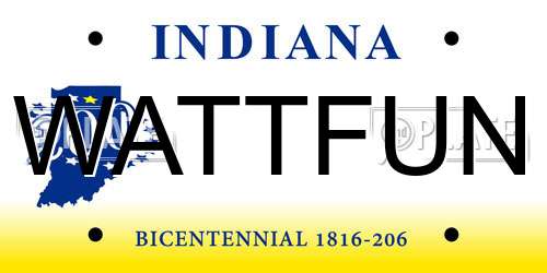 WATTFUN Indiana License Plate