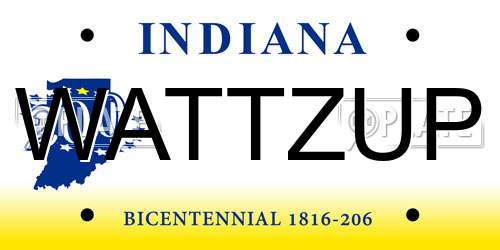 WATTZUP Indiana License Plate