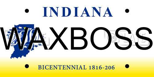 WAXBOSS Indiana License Plate