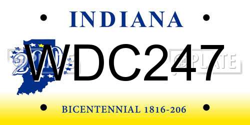 WDC247 Indiana License Plate