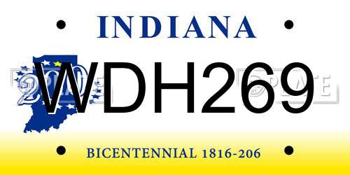 WDH269 Indiana License Plate