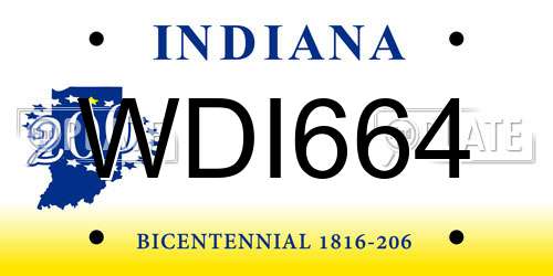 WDI664 Indiana License Plate