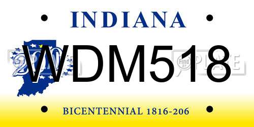 WDM518 Indiana License Plate