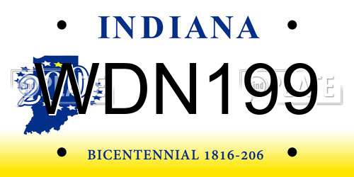 WDN199 Indiana License Plate