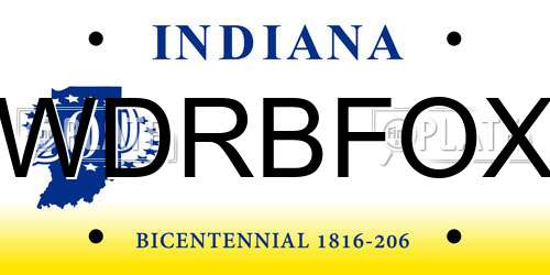WDRBFOX Indiana License Plate