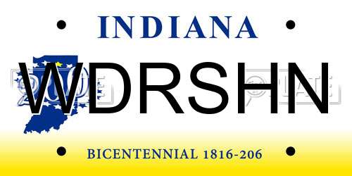 WDRSHN Indiana License Plate
