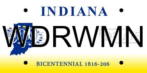 WDRWMN Indiana License Plate