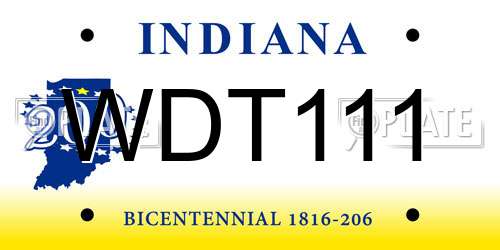 WDT111 Indiana License Plate