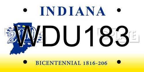 WDU183 Indiana License Plate
