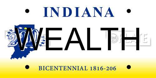 WEALTH Indiana License Plate