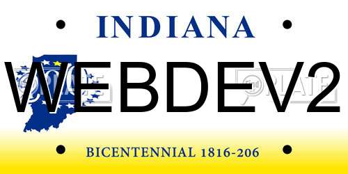 WEBDEV2 Indiana License Plate