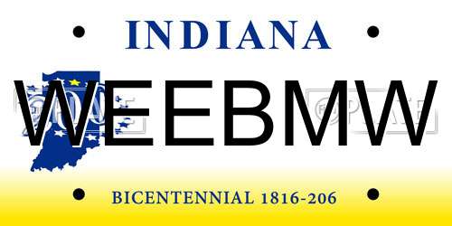 WEEBMW Indiana License Plate