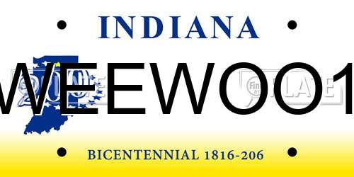 WEEWOO1 Indiana License Plate