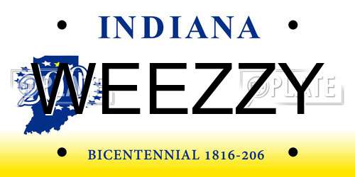 WEEZZY Indiana License Plate