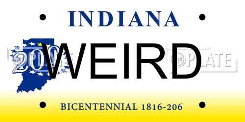 WEIRD Indiana License Plate