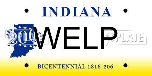 WELP Indiana License Plate