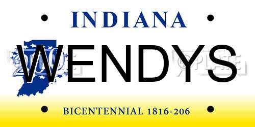 WENDYS Indiana License Plate